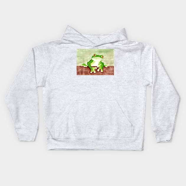 Power animal frog Kids Hoodie by Kunst und Kreatives